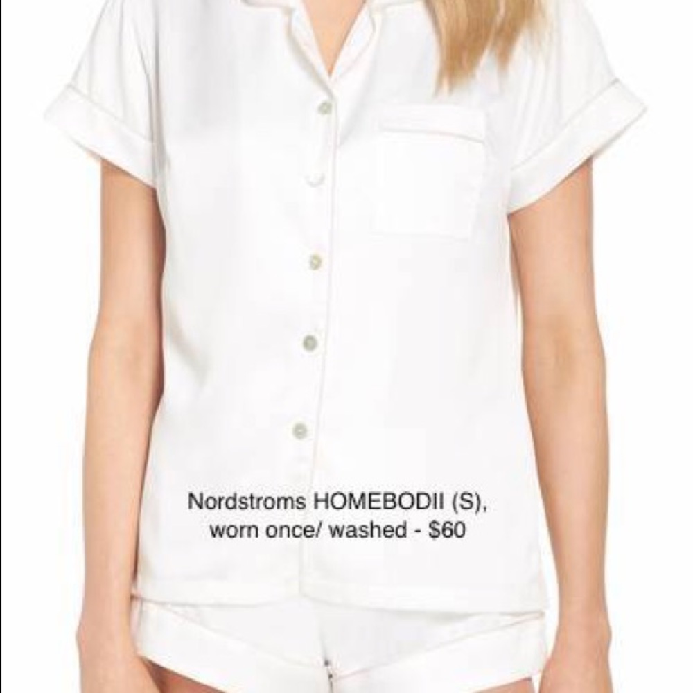 White piped short pajamas set